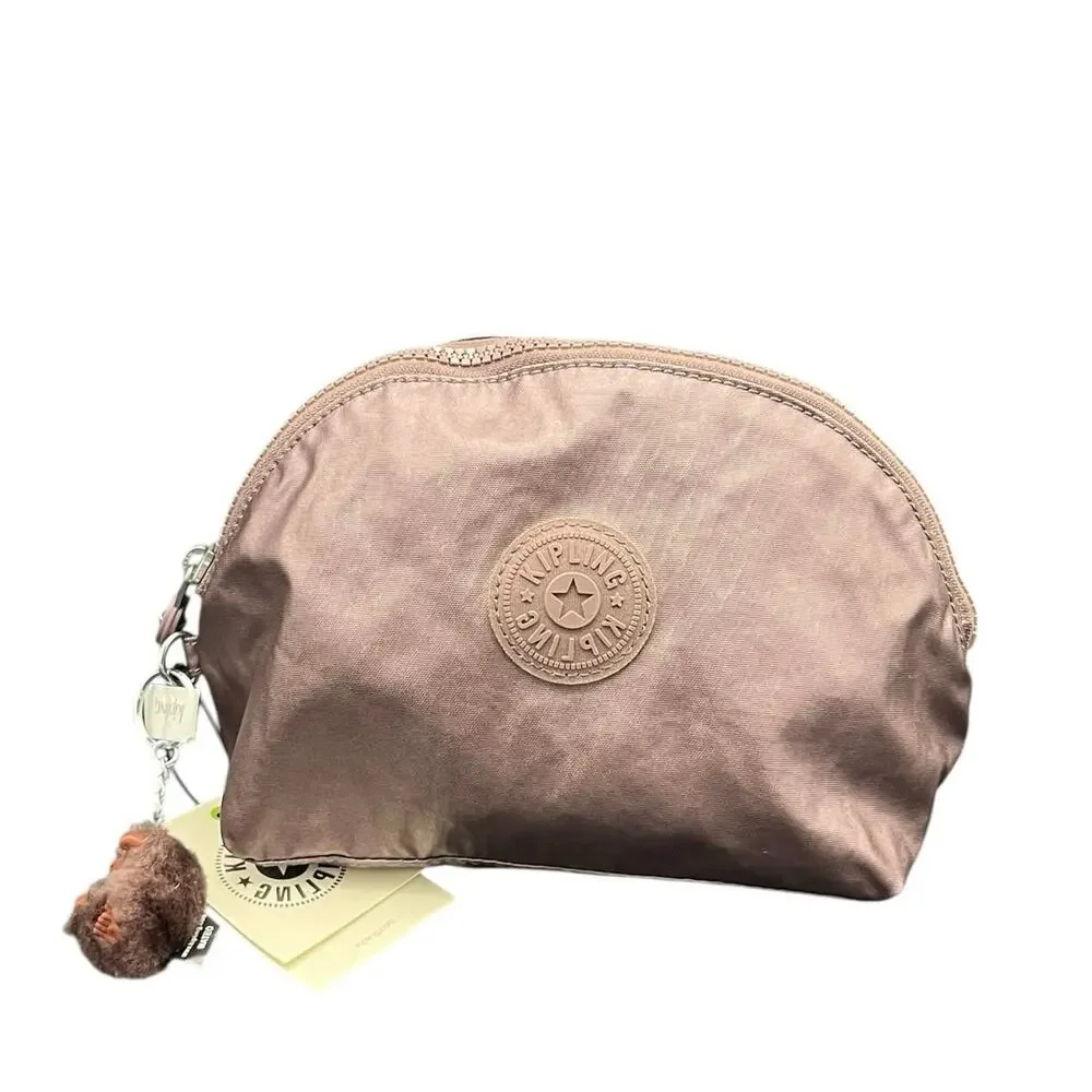Kipling Zadok Cosmetic Bag Zadok purple Metallic Monkey Keychain Pouch - Picture 1 of 8